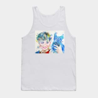 AUDREY HEPBURN watercolor portrait .10 Tank Top